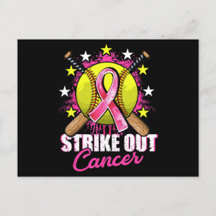 Strike Out Breast Cancer Awareness Day Pink Ribbon Briefkaart