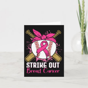 Strike Out Breast Cancer Awareness Day Pink Ribbon Kaart