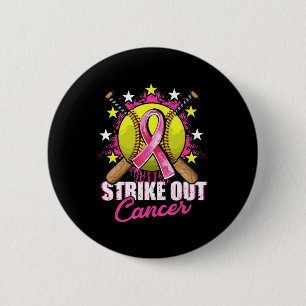 Strike Out Breast Cancer Awareness Day Pink Ribbon Ronde Button 5,7 Cm