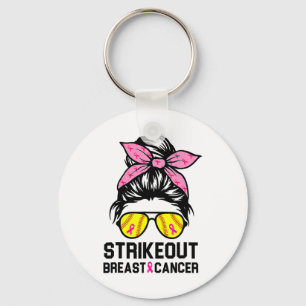 Strike Out Breast Cancer Awareness Softball Mam Wo Sleutelhanger