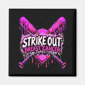 Strike Out Breast Cancer Baseball Softball Drip Ho Magneet (Voorkant)