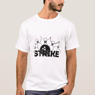 Strike Sign Bowling Print T-shirt