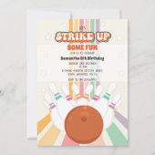 Strike Up Some Fun - Retro Bowling verjaardagsfees Kaart (Voorkant)