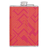 Strikend modern geometrisch patroon met naam heupfles (Achterkant)