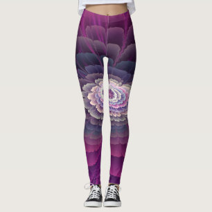 Strikende Bloem Kleurrijk Abstract Fractale Kunst Leggings