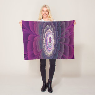 Strikende bloem kleurrijke abstracte fractale kuns fleece deken