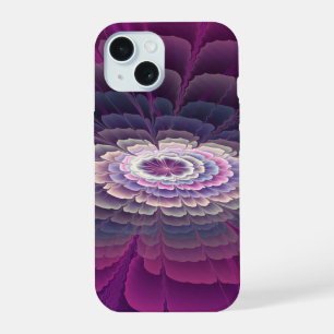 Strikende bloem kleurrijke abstracte fractale kuns iPhone 15 hoesje