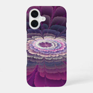 Strikende bloem kleurrijke abstracte fractale kuns iPhone 16 hoesje