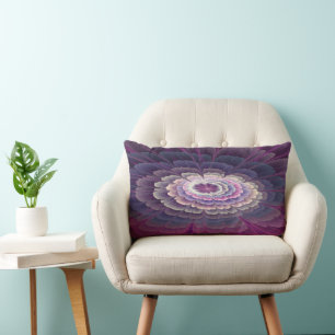 Strikende bloem kleurrijke abstracte fractale kuns kussen