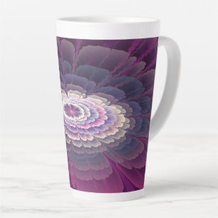 Strikende bloem kleurrijke abstracte fractale kuns latte mok