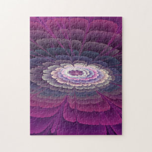 Strikende bloem kleurrijke abstracte fractale kuns legpuzzel