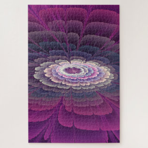 Strikende Bloem Kleurrijke Abstracte Fractale Kuns Legpuzzel