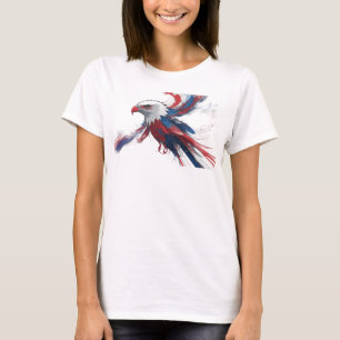Strikende rode abstracte adelaar creatieve print t-shirt