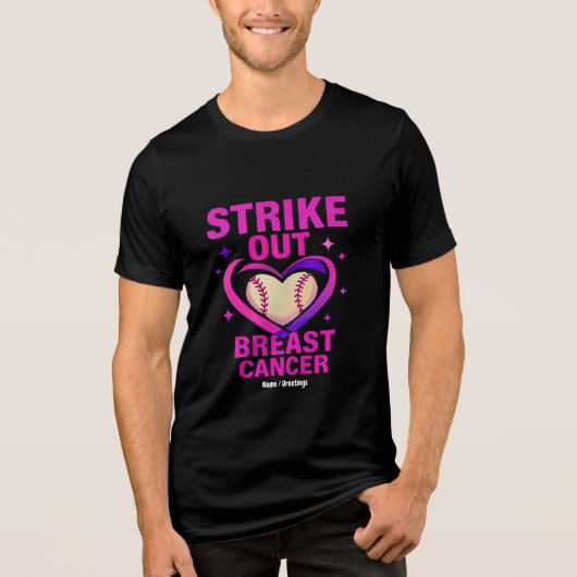 Strikeout borstkanker bewustzijn huiselijk geweld Tri-Blend shirt (Voorkant)