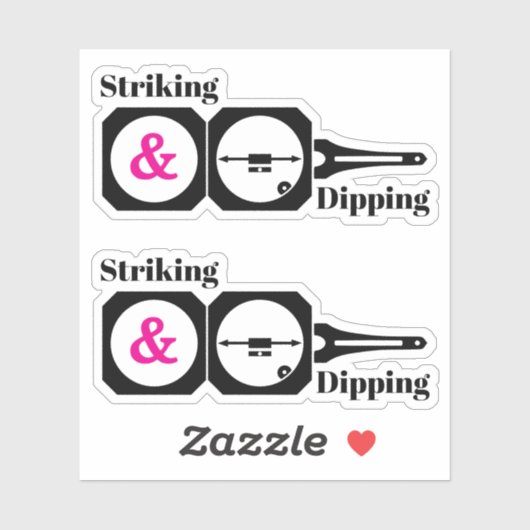 Striking and Dipping- Geologist's Transit Compass Sticker (Vel)