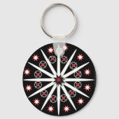 Striking black red grey and white patterned     ke sleutelhanger (Voorkant)