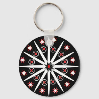 Striking black red grey and white patterned     ke sleutelhanger