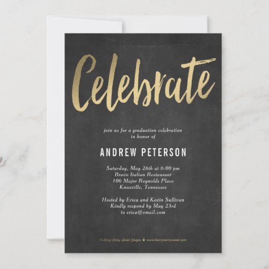 Striking Confiance Graduation Invitation (Dos)