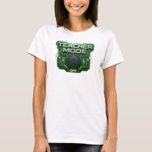 Striking Green TEACH MODE OFF Artistiek Motief T-shirt