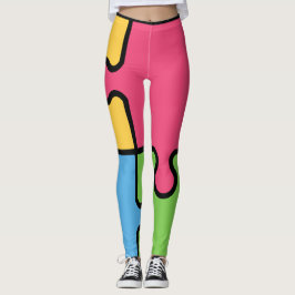 Striking Jigsaw-patroon Leggings