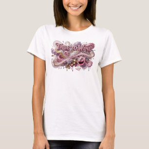 Striking Roze ECHT VOOR WIJN Custom T-shirt