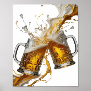 Striking Zilver PROOST OP GOEDE TIJDEN Tekst ontwe Poster