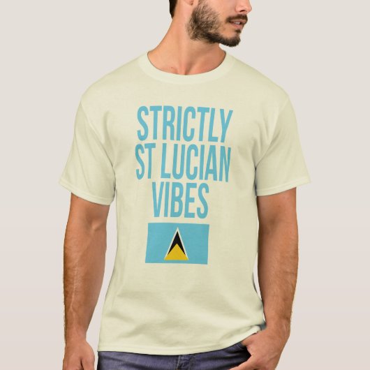 Strikt St Lucian Vibes Saint Lucia Flag T-shirt (Voorkant)