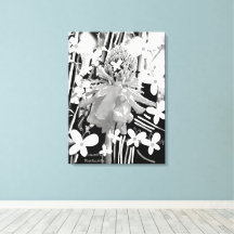 Strikt zwart en wit glas wonder bloem