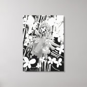Strikt zwart en wit glas wonder bloem canvas afdruk (Voorkant)