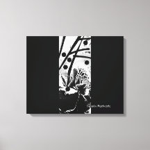 Strikt zwart-wit band uitgerekt canvas Print