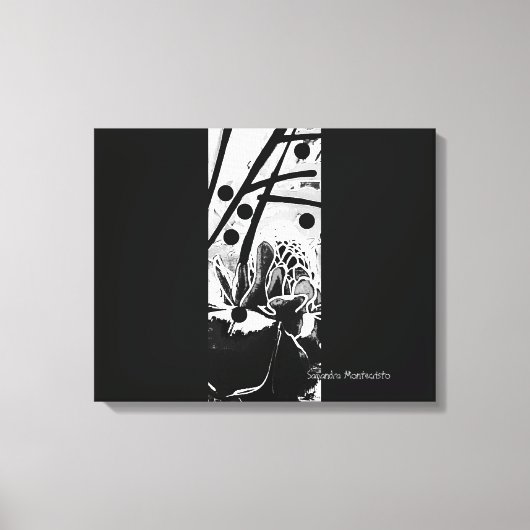 Strikt zwart-wit band uitgerekt canvas Print (Voorkant)