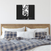Strikt zwart-wit band uitgerekt canvas Print (Insitu (Slaapkamer))