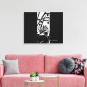Strikt zwart-wit band uitgerekt canvas Print (Insitu (Woonkamer))