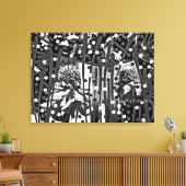 Strikt zwart-wit DUO Uitgerekt Canvas Print (Insitu (Woonkamer))