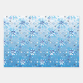 Strikte blauwe en witte sterren en sneeuwvlokken inpakpapier vel (Voorkant 3)