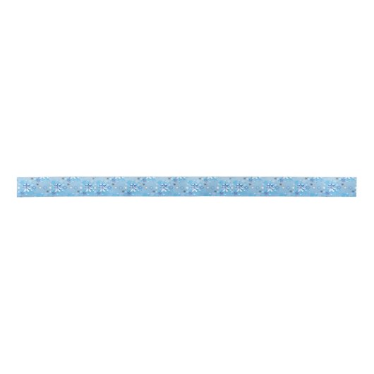 Strikte blauwe en witte sterren en sneeuwvlokken lint (Voorkant)