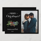 Strikte zwarte kerstfoto (Voorkant / Achterkant)