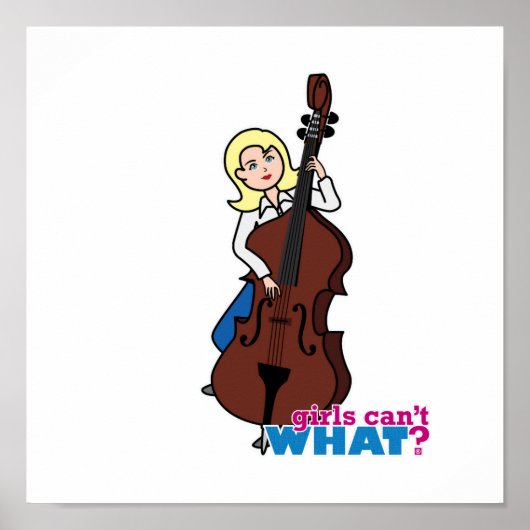 String Bass Player Girl - Light/Blonde Poster (Voorkant)