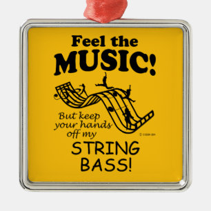 String Bass voelt de muziek Metalen Ornament