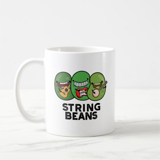 String Beans Grappige Plantaardige Pun Koffiemok (Links)