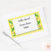 String Beans Yellow controleert aangepaste voedsel Rechthoekige Sticker (Envelop)