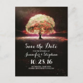 String lampjes boom romantisch opslaan van de datu aankondigingskaart (Voorkant)