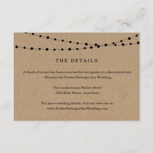 String Licht Informatie Details Bijlage Kaart (Voorkant)