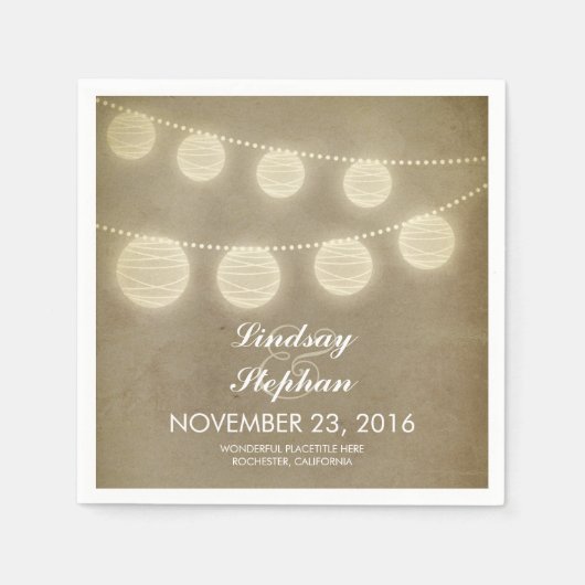 string licht lantaarns papieren servetten (Voorkant)