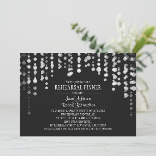 String licht zwart-wit REPETITIE DINER Kaart (Staand voorkant)