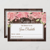 String lichten blozen bloemenbruid om recept kaart (Voorkant / Achterkant)