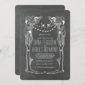 String Lichten Bomen & Vogels Krijt Koppels Douche Kaart (Voorkant / Achterkant)