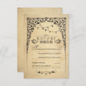 string lichten bruiloft RSVP kaart (Voorkant / Achterkant)