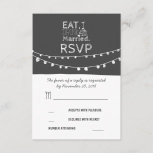 String lichten eten drink en zijn getrouwd RSVP ka Kaartje