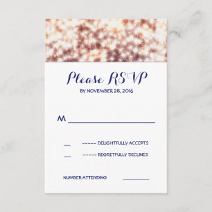String lichten glitz bruiloft RSVP kaarten Kaartje